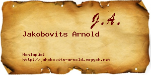 Jakobovits Arnold névjegykártya